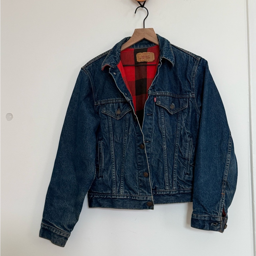 Vintage Levi’s Denim Jacket with Red Plaid Lining
